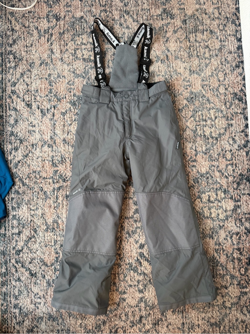Kamik kids Gray Snow Bib Pants with Adjustable Braces